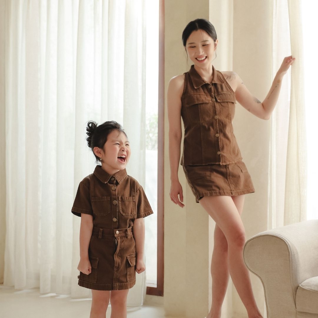 ZIEL x VERENA - Shinobu Skort Bawahan Denim Premium Couple Mom & Girl