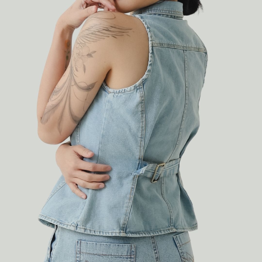 ZIEL x VERENA - Shinobu Top Atasan Denim Premium Couple Mom & Kids