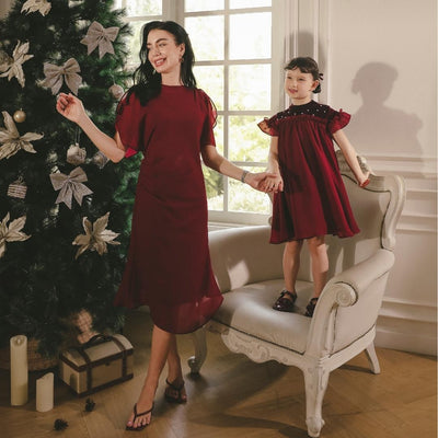 ZIEL KIDS - Stella Dress Terusan Chiffon Premium Couple Mom & Girl
