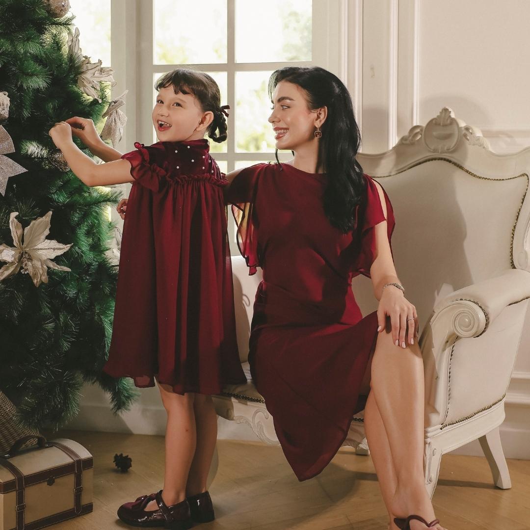 ZIEL KIDS - Stella Dress Terusan Chiffon Premium Couple Mom & Girl