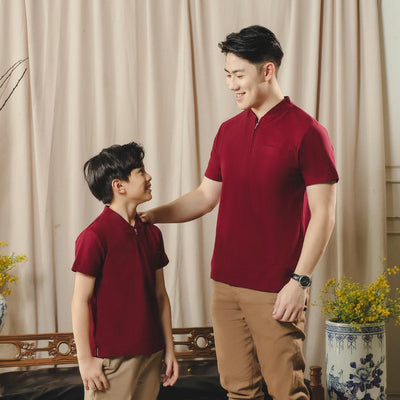 ⁠ZIEL KIDS - Taeho Top | CNY 2026 | Atasan Cheongsam Qipao Cotton Premium | Couple Dad & Boy