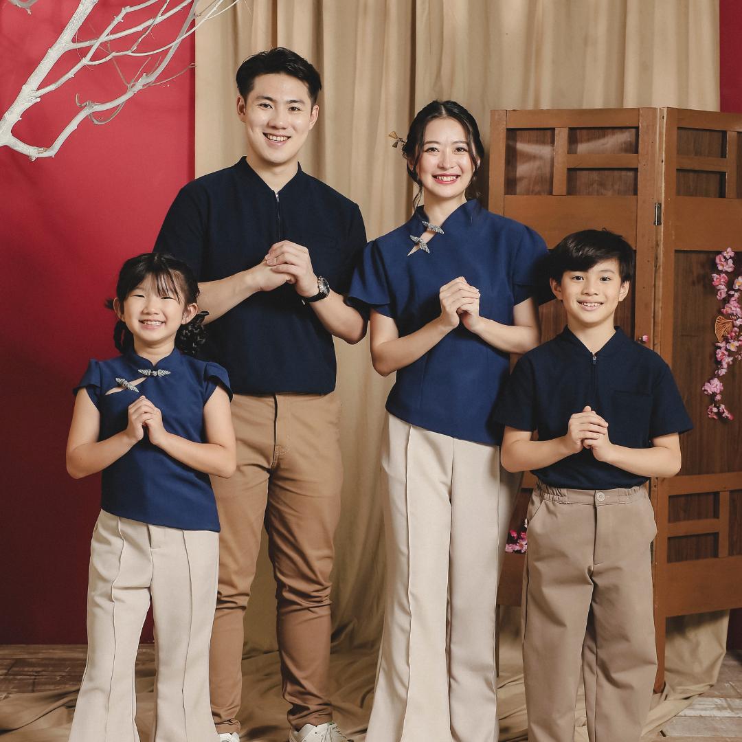 ⁠ZIEL KIDS - Taeho Top | CNY 2026 | Atasan Cheongsam Qipao Cotton Premium | Couple Dad & Boy