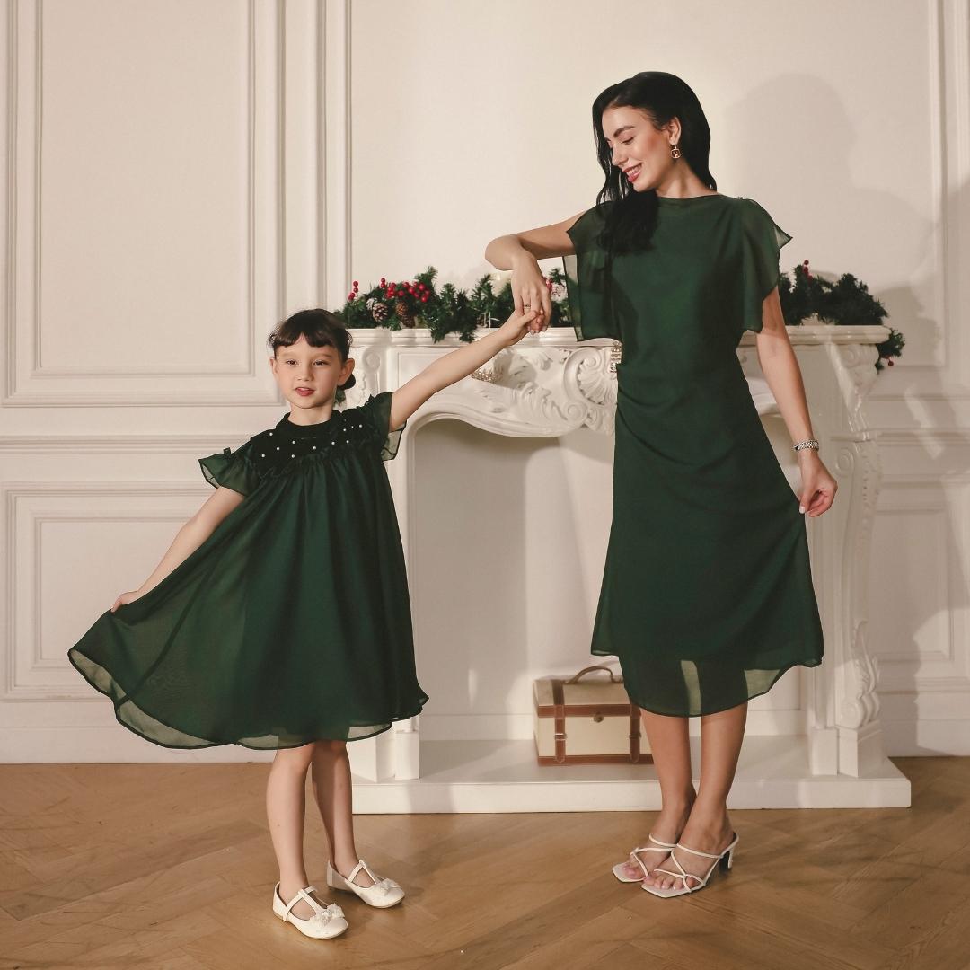 ZIEL KIDS - Stella Dress Terusan Chiffon Premium Couple Mom & Girl
