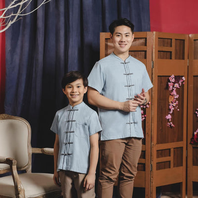 ⁠ZIEL KIDS - Yong Cheongsam | CNY 2026 | Atasan Qipao Rayon Dobby Premium | Couple Dad & Boy