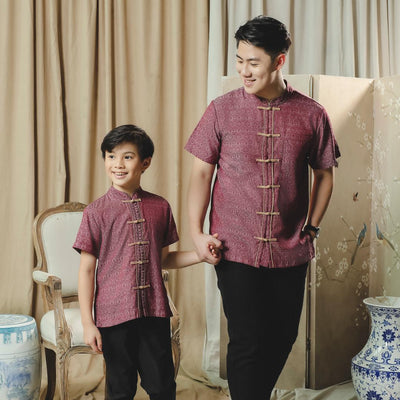 ⁠ZIEL KIDS - Yong Cheongsam | CNY 2026 | Atasan Qipao Rayon Dobby Premium | Couple Dad & Boy