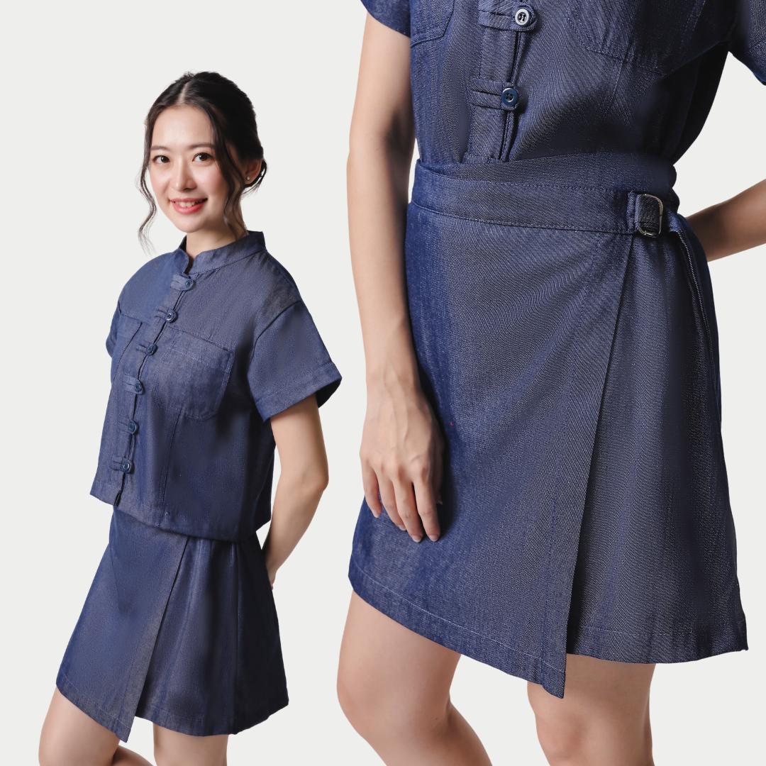 ⁠ZIEL KIDS - Yuan Set | CNY 2026 | Setelan Cheongsam Qipao Denim Cotton Premium | Couple Mom & Girl