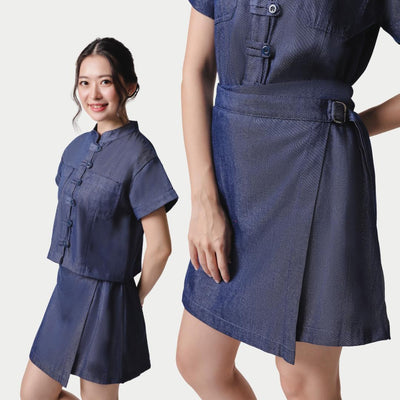 ⁠ZIEL KIDS - Yuan Set | CNY 2026 | Setelan Cheongsam Qipao Denim Cotton Premium | Couple Mom & Girl