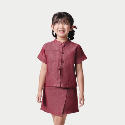 ⁠ZIEL KIDS - Yuan Set | CNY 2026 | Setelan Cheongsam Qipao Denim Cotton Premium | Couple Mom & Girl