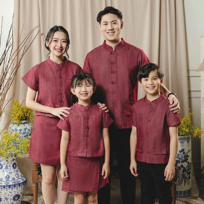 ⁠ZIEL KIDS - Yuan Set | CNY 2026 | Setelan Cheongsam Qipao Denim Cotton Premium | Couple Mom & Girl