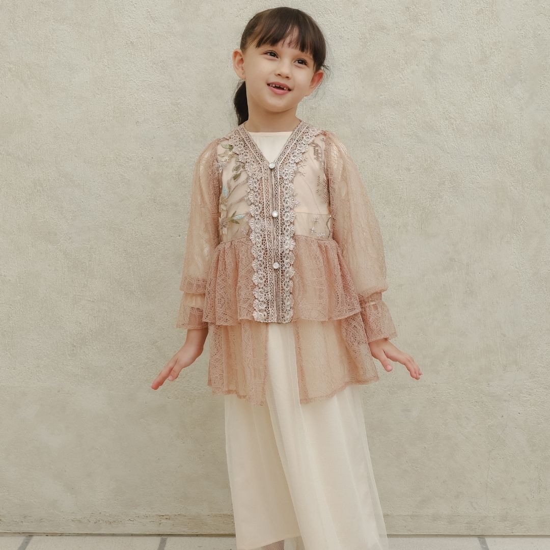 ZIEL KIDS - Ghaida Dress Gamis Raya Terusan Silk Premium Couple Mom & Girl