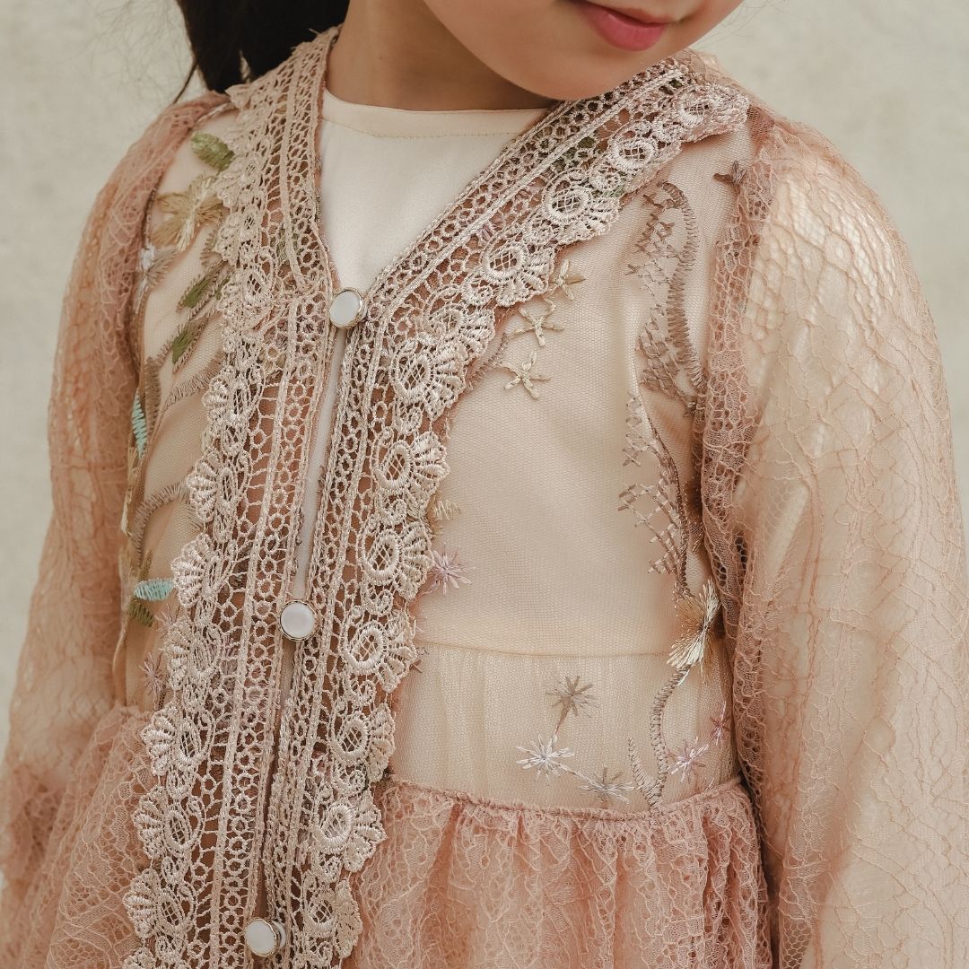 ZIEL KIDS - Ghaida Dress Gamis Raya Terusan Silk Premium Couple Mom & Girl