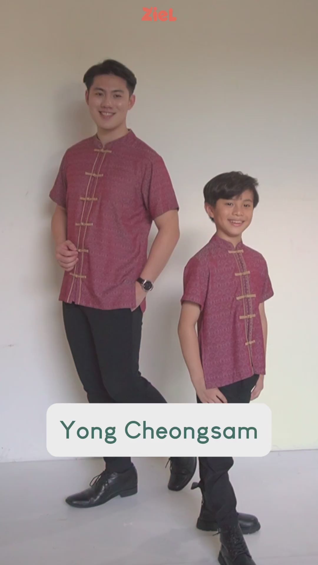 ⁠ZIEL KIDS - Yong Cheongsam | CNY 2026 | Atasan Qipao Rayon Dobby Premium | Couple Dad & Boy