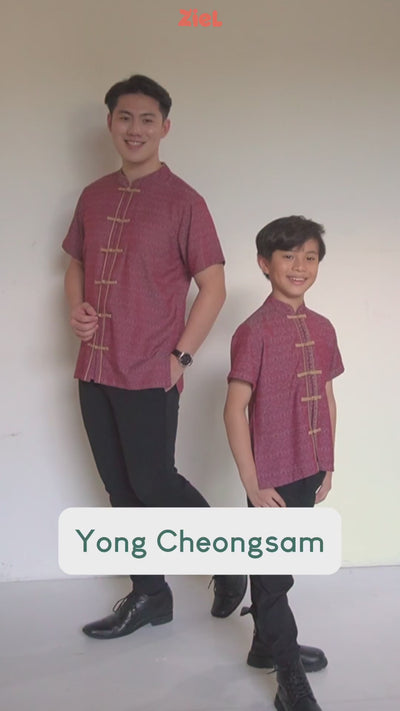⁠ZIEL KIDS - Yong Cheongsam | CNY 2026 | Atasan Qipao Rayon Dobby Premium | Couple Dad & Boy
