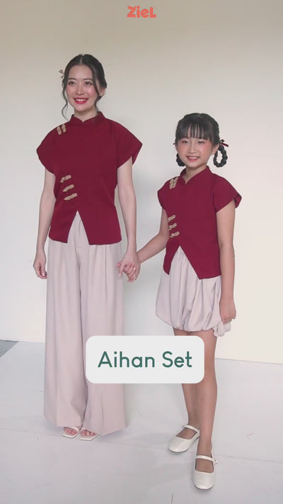⁠ZIEL KIDS - Aihan Set | CNY 2026 | Setelan Cheongsam Qipao Semiwool Premium | Couple Mom & Girl