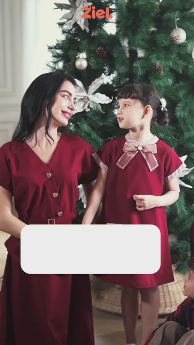 ZIEL KIDS - Carla Set & Dress Terusan Semiwool Premium Couple Mom & Girl