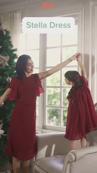 ZIEL KIDS - Stella Dress Terusan Chiffon Premium Couple Mom & Girl
