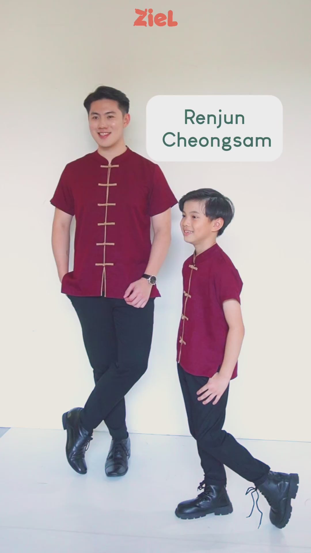 ⁠ZIEL KIDS - Renjun Cheongsam | CNY 2026 | Atasan Qipao Jacquard Premium | Couple Dad & Boy