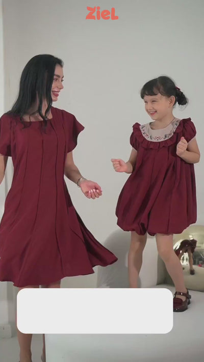 ZIEL KIDS - Polaris Dress Terusan Katun Premium Couple Mom & Girl