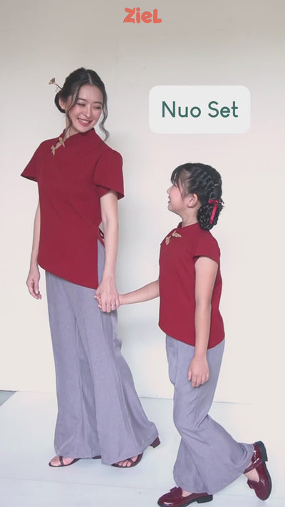⁠ZIEL KIDS - Nuo Set | CNY 2026 | Setelan Cheongsam Qipao Semiwool Premium | Couple Mom & Girl