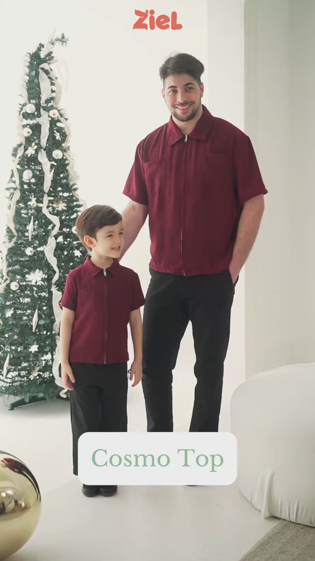 ZIEL KIDS - Cosmo Top Atasan Linen Crincle Premium Couple Dad & Boy