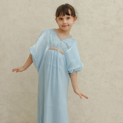 ZIEL KIDS - Zarina Dress Gamis Raya Terusan Satin Premium Couple Mom & Girl