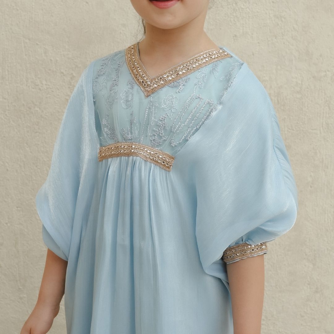 ZIEL KIDS - Zarina Dress Gamis Raya Terusan Satin Premium Couple Mom & Girl