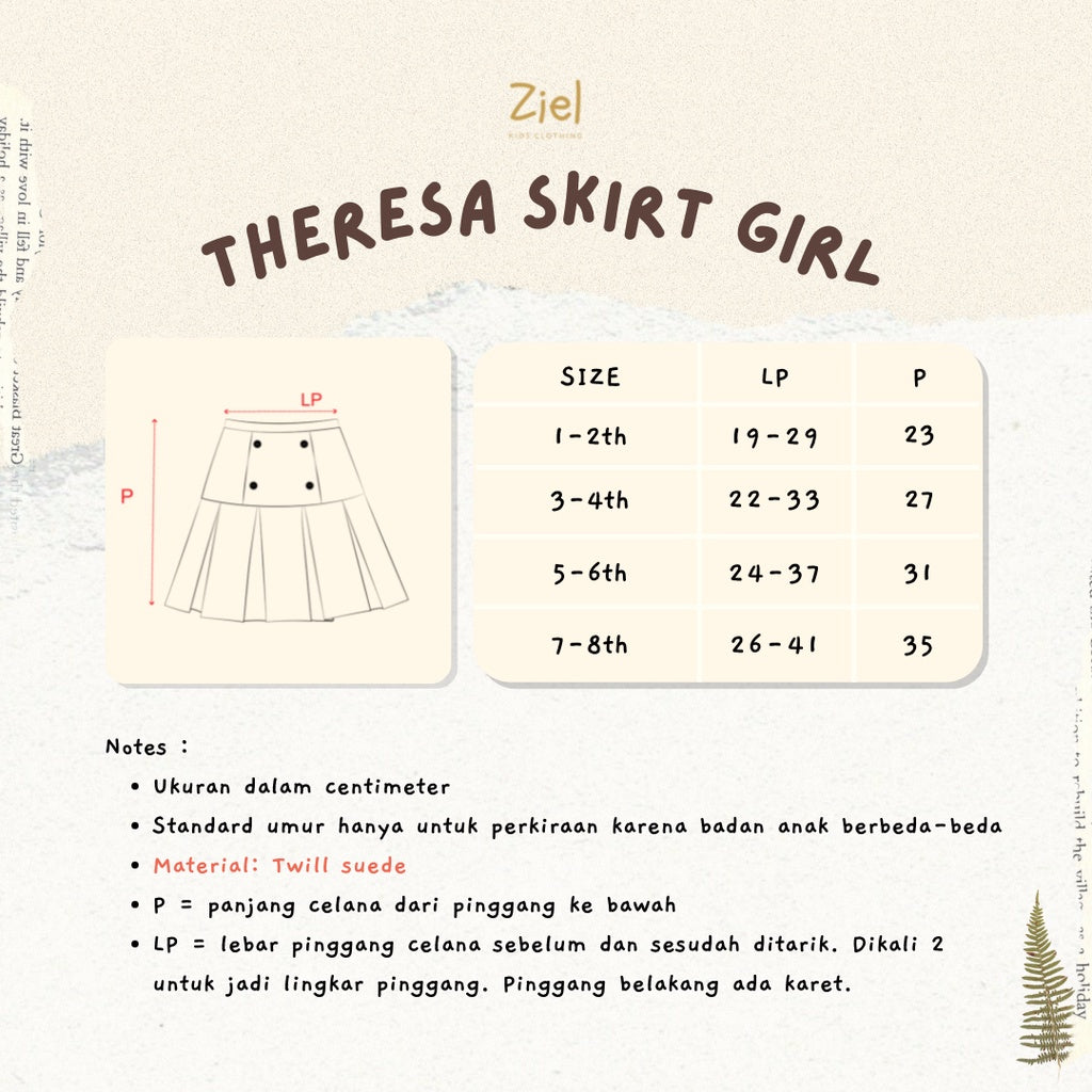 ZIEL KIDS - Theresa skirt / Rok couple ibu anak